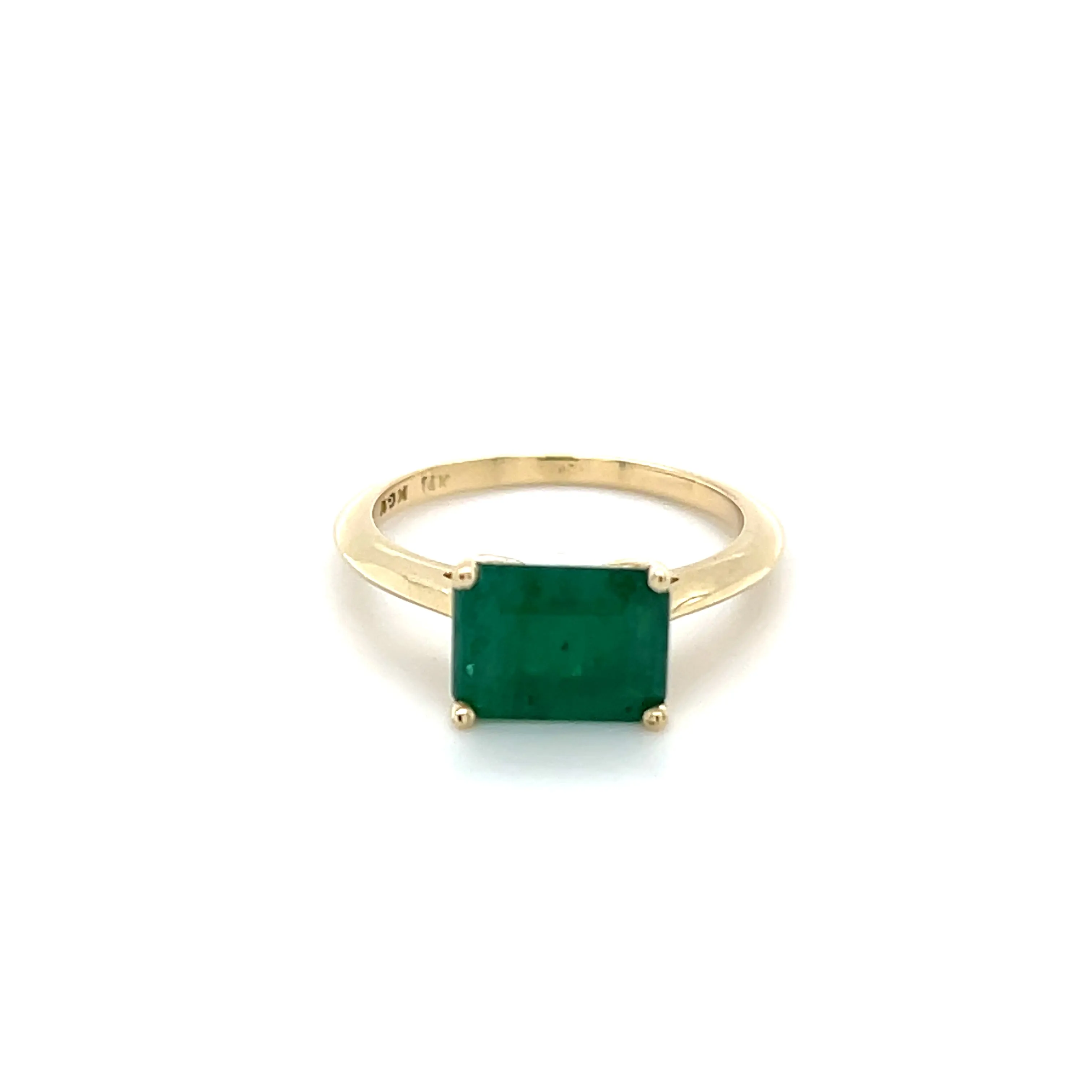 Emerald Cut Emerald Solitaire Ring