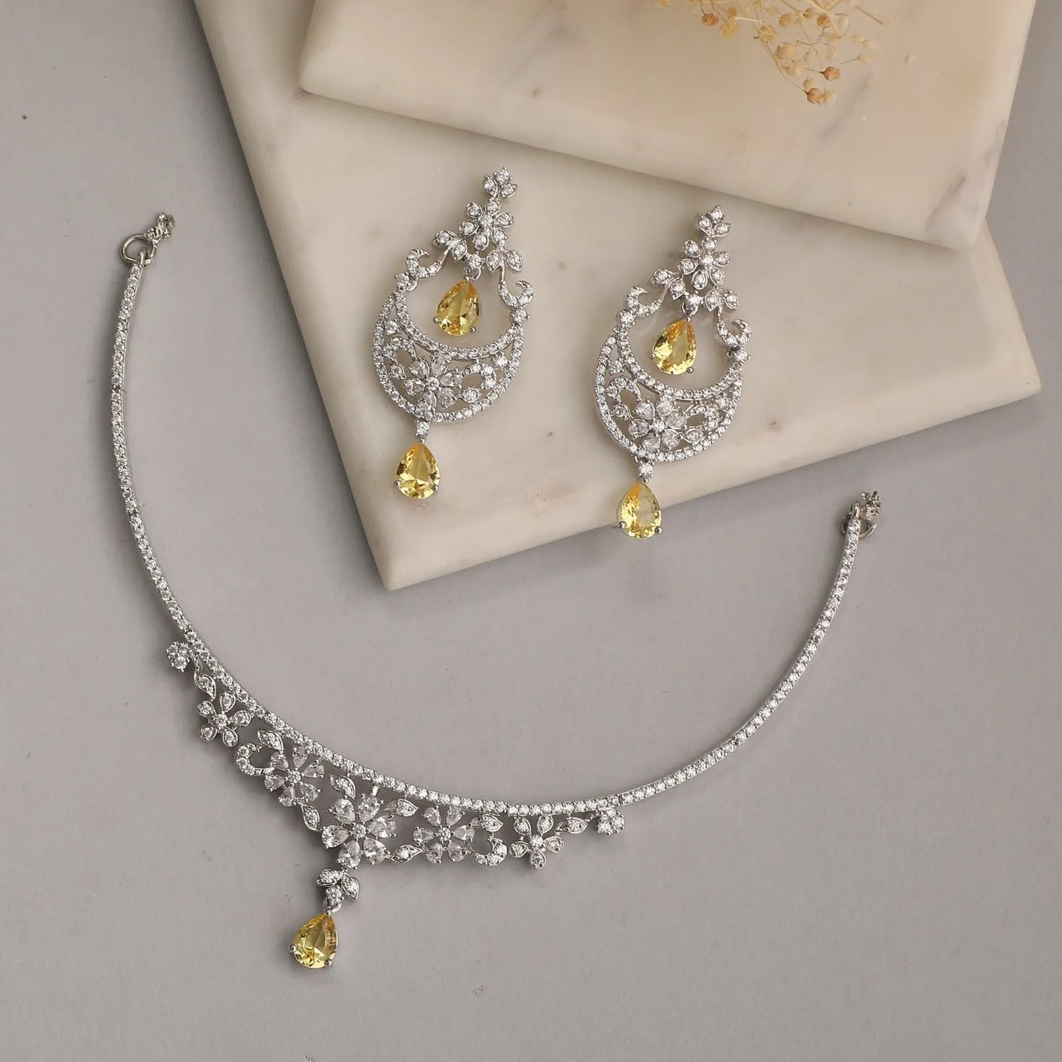 Ezran Delicate CZ Necklace Set