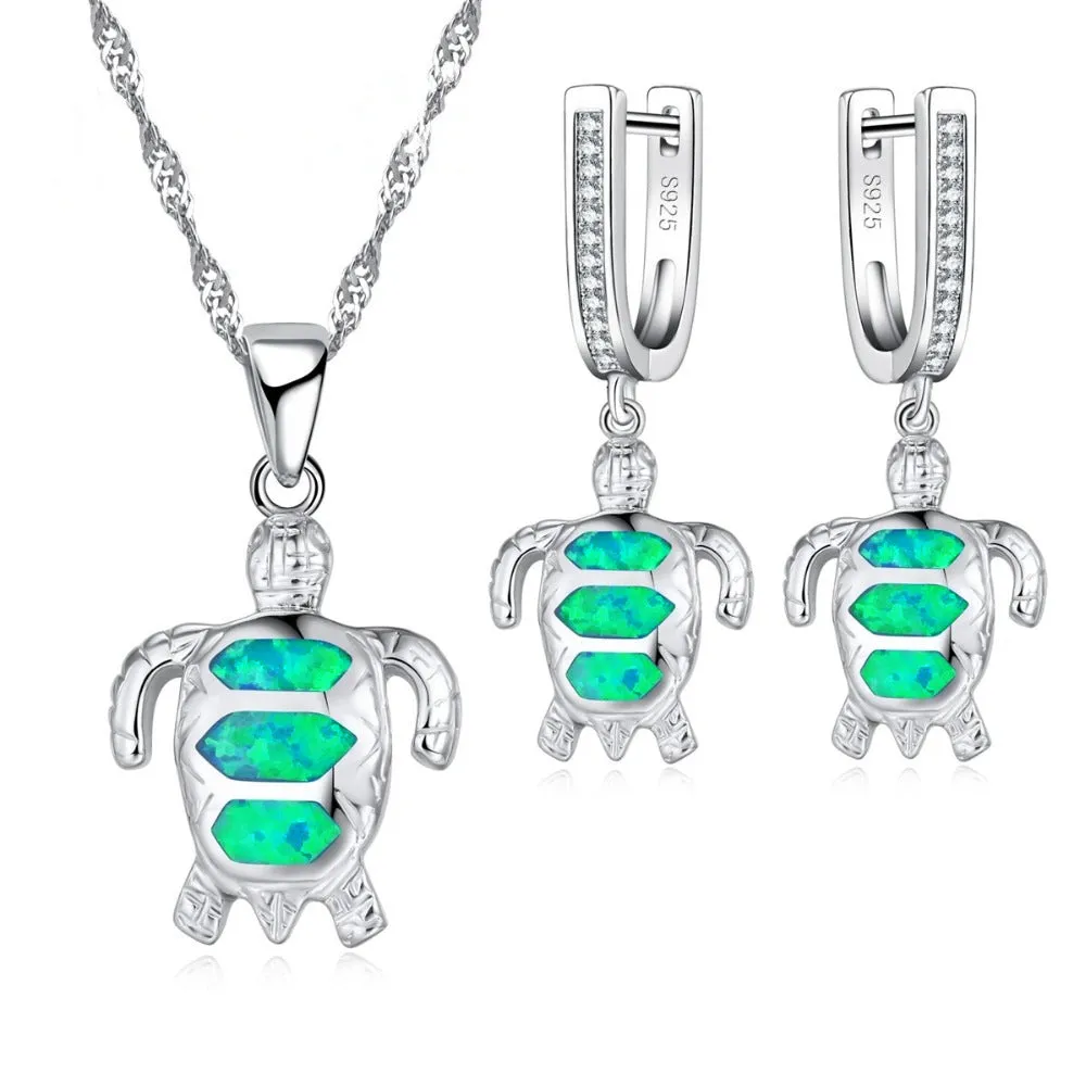 Five-color Turtle Necklace Set