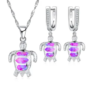 Five-color Turtle Necklace Set