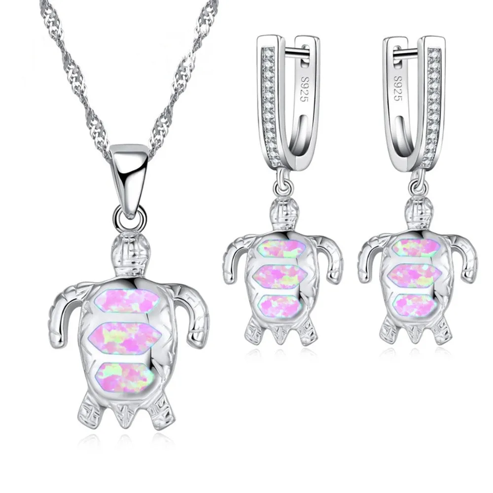 Five-color Turtle Necklace Set