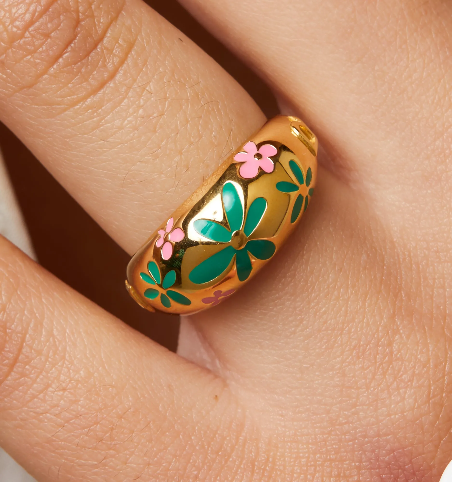 Flower Ring - Green