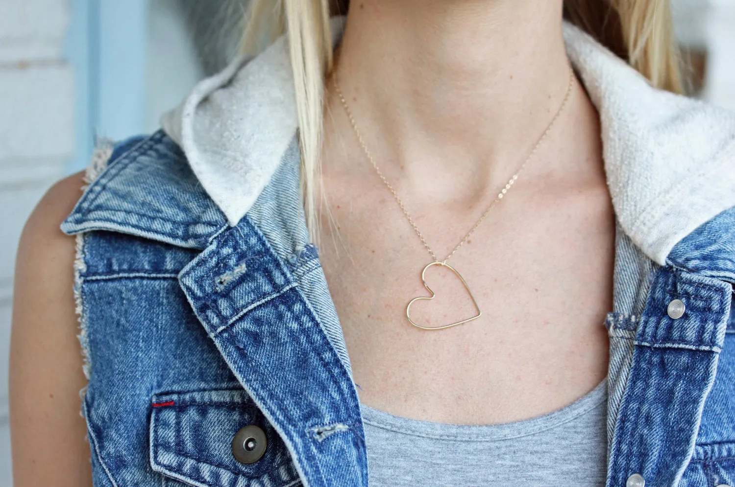 Gold Fill Cutout Heart Necklace