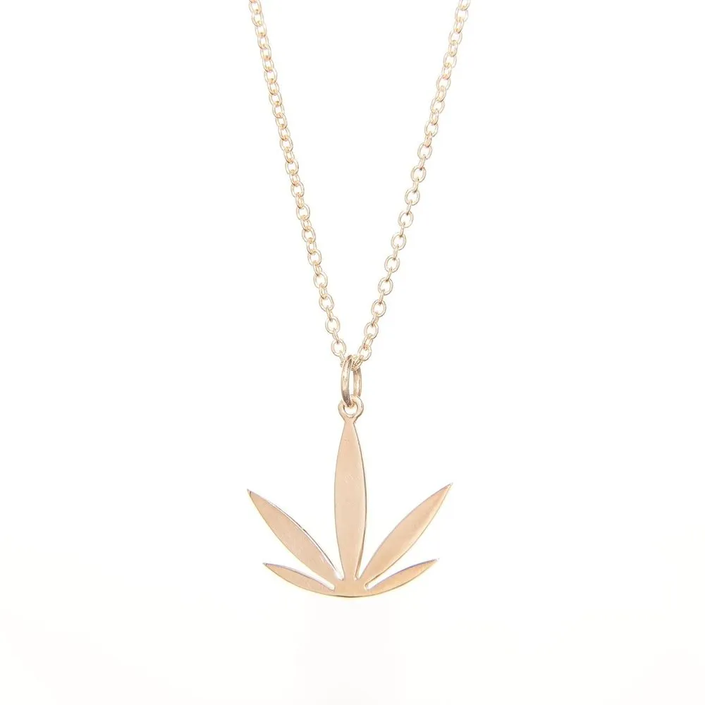 Gold Modern Leaf Pendant