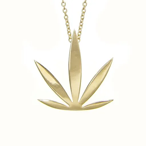 Gold Modern Leaf Pendant