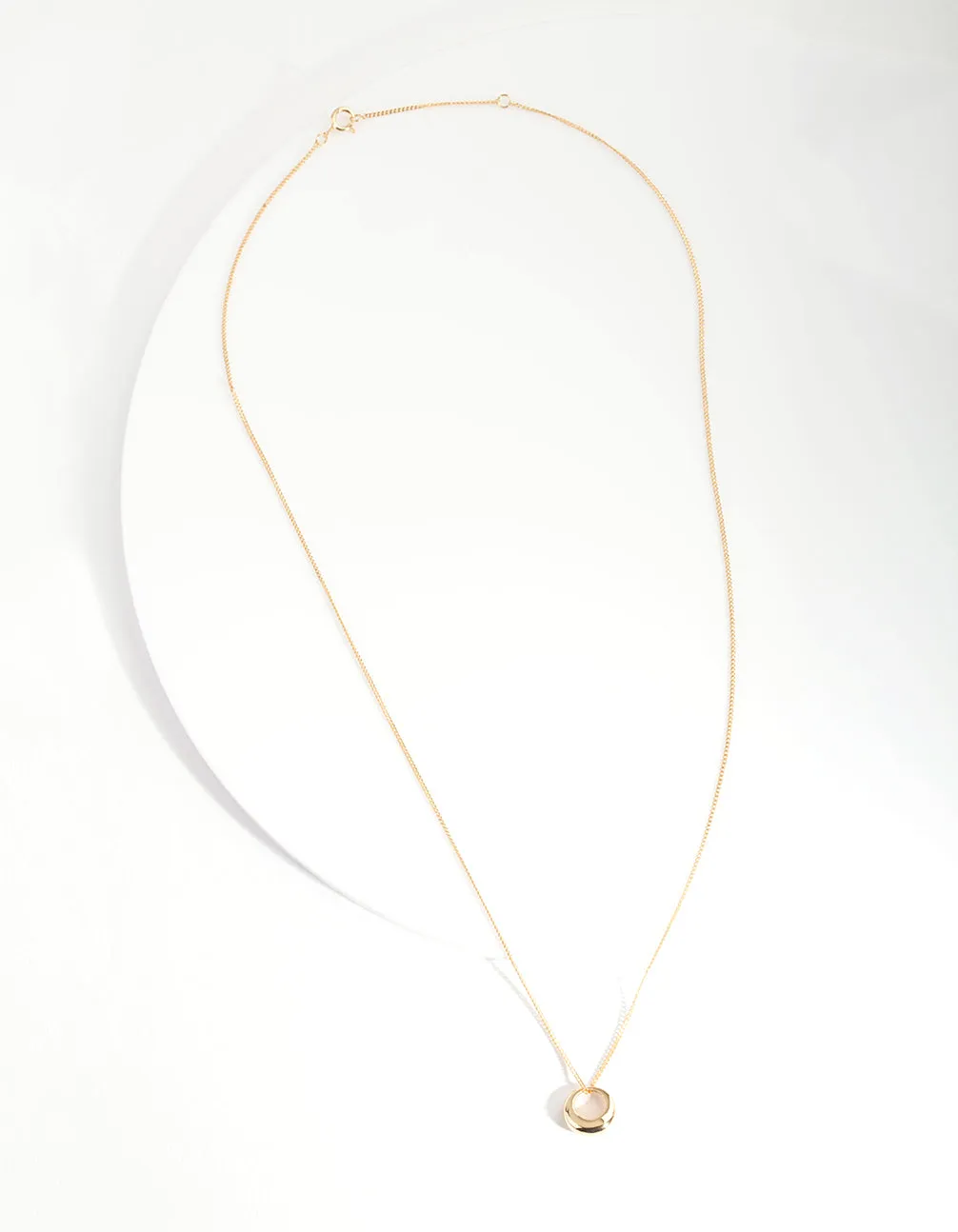 Gold Plated Sterling Silver Organic Open Circle Necklace