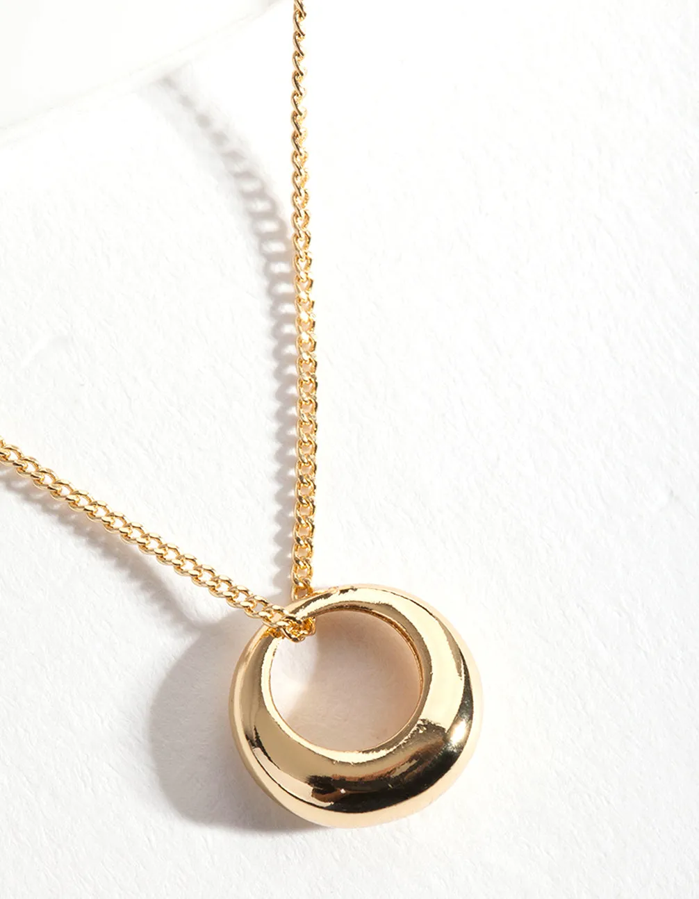 Gold Plated Sterling Silver Organic Open Circle Necklace