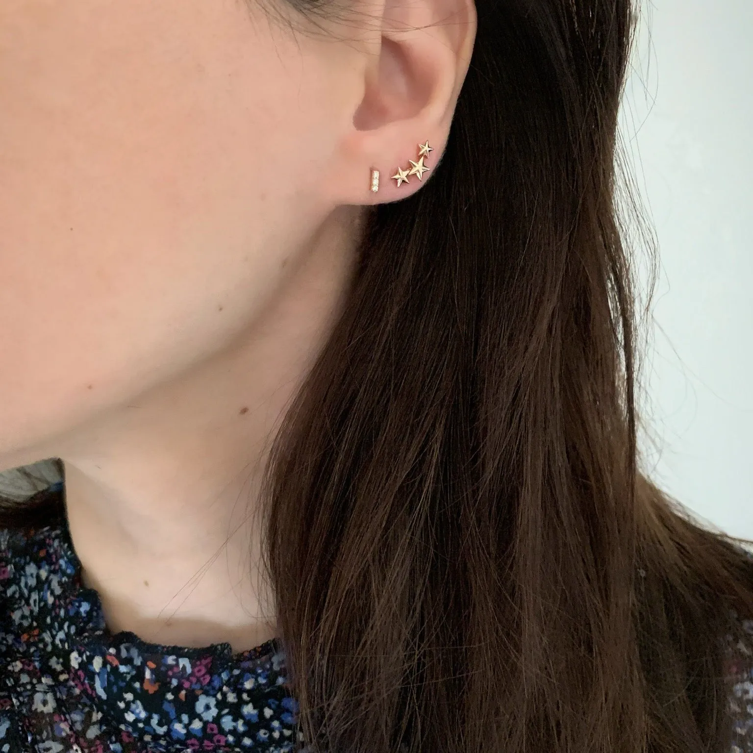 Gold Star Crawler Earrings