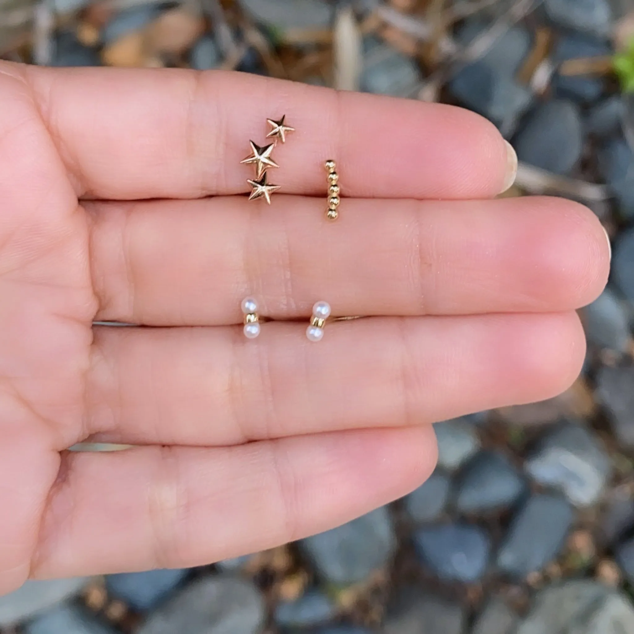 Gold Star Crawler Earrings