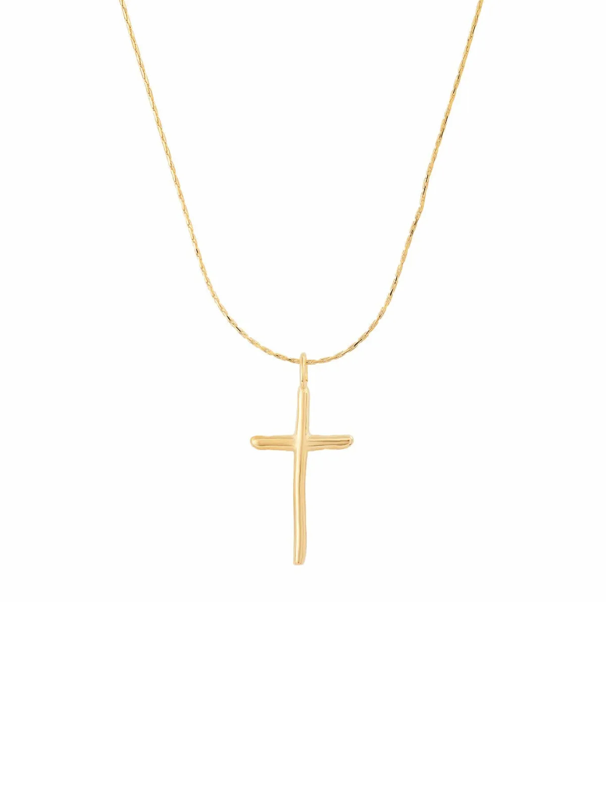 Gold Vermeil Organic Gold Cross Necklace