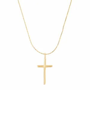 Gold Vermeil Organic Gold Cross Necklace