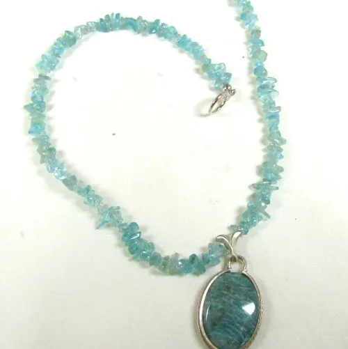 Handcrafted Amazonite and Apatite Beaded Necklace