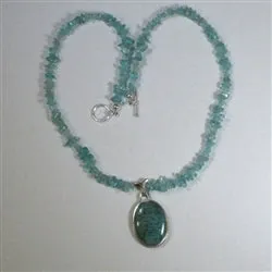 Handcrafted Amazonite and Apatite Beaded Necklace