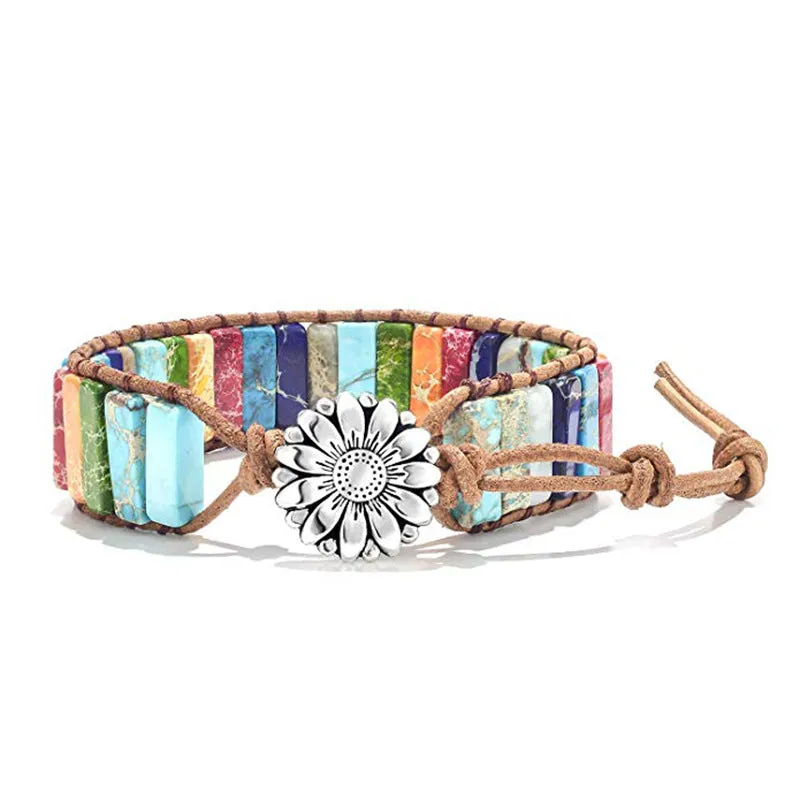 Hundred Match Retro Style Colorful Natural Stone Bracelet