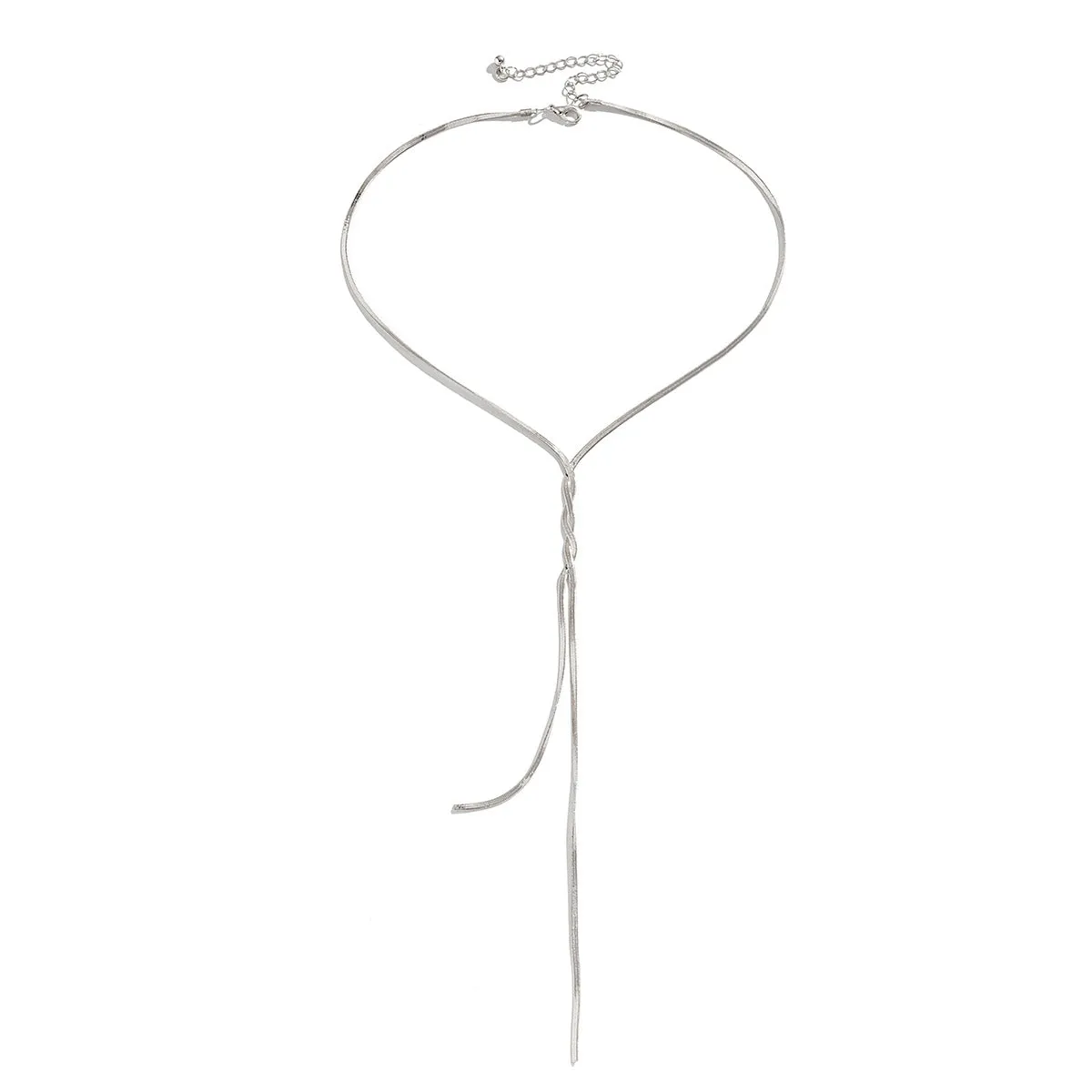 Innovative Tassel Necklace with Winding Snake Bone Chain