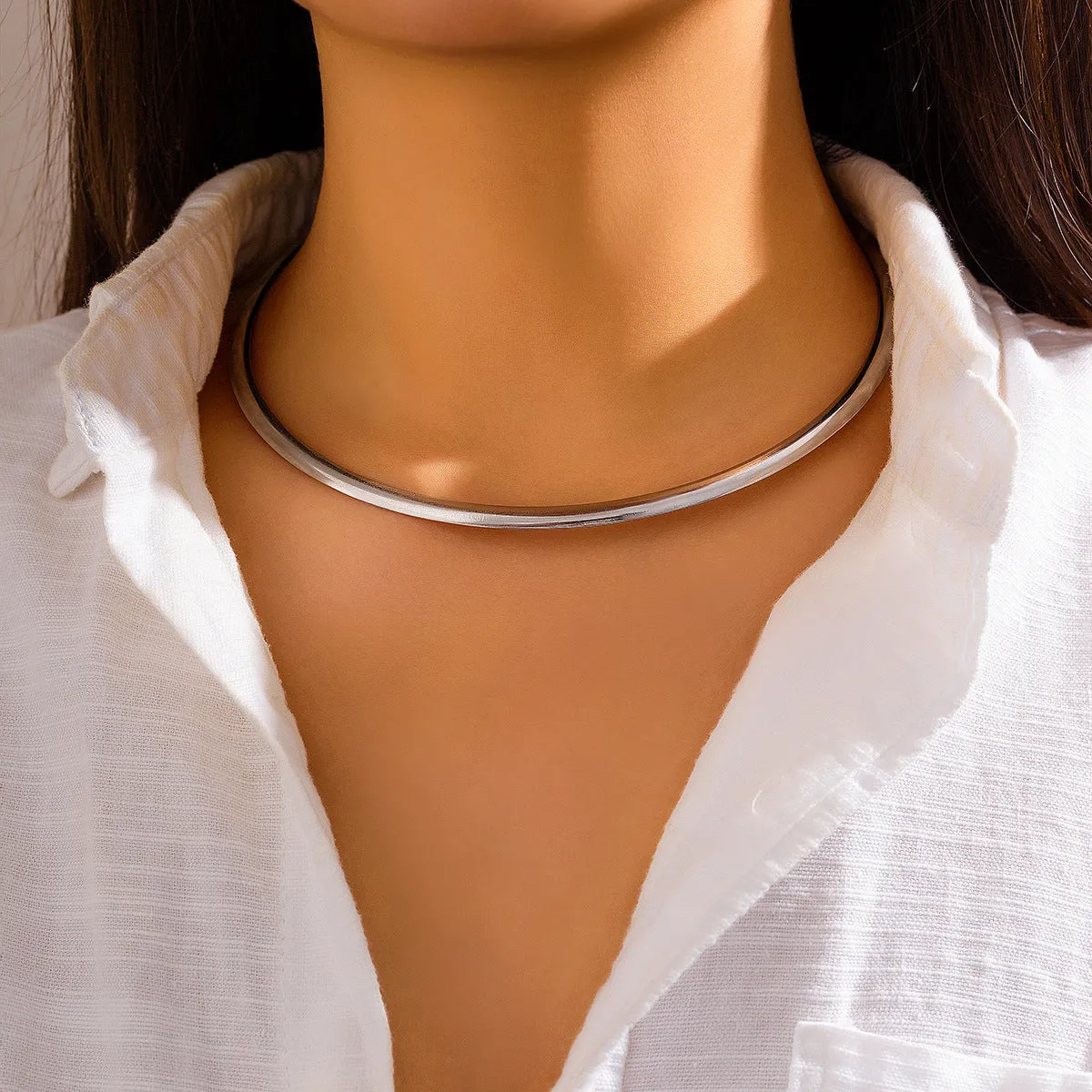 Innovative Vienna Verve Alloy Necklace with Unique Collar Design for Women