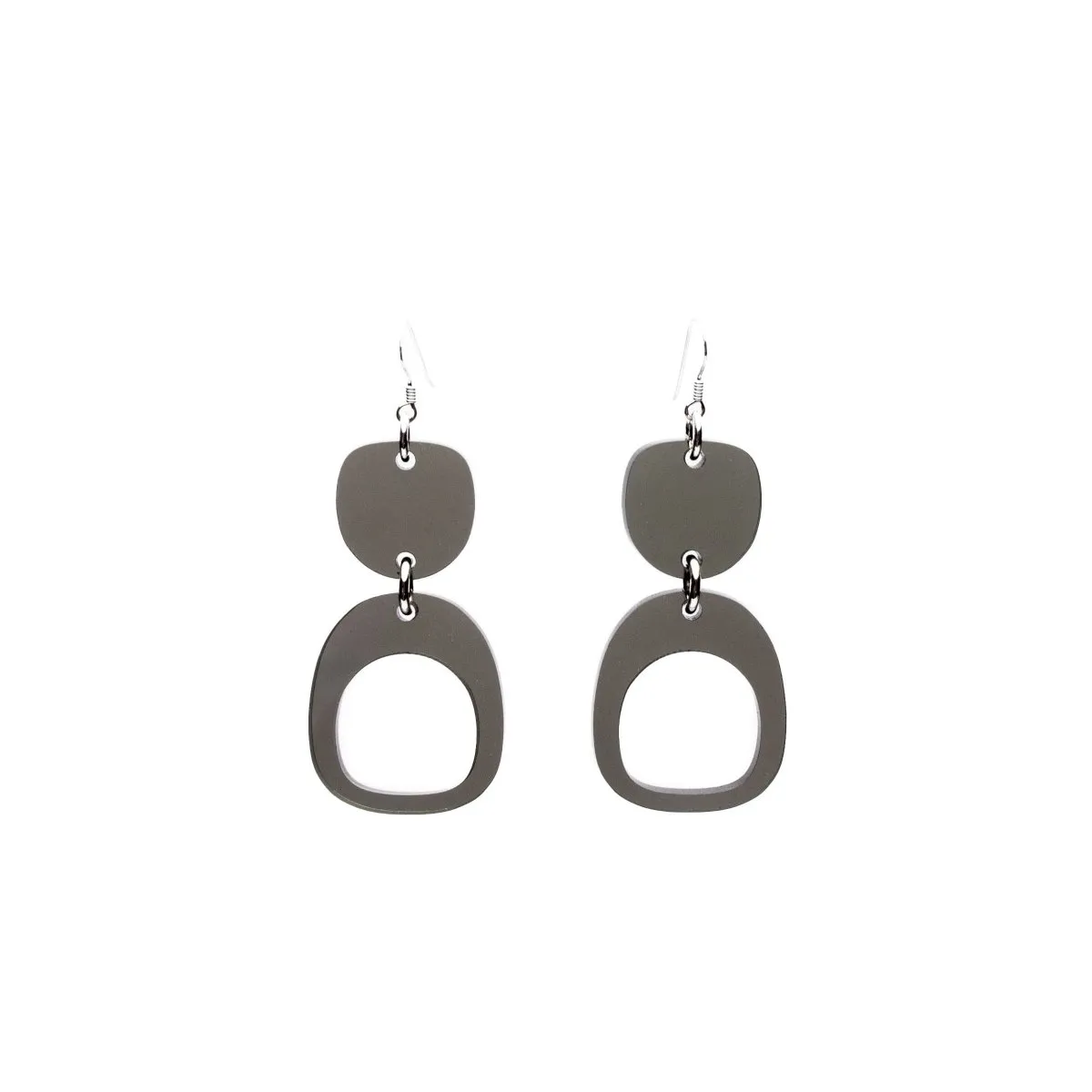 Inverted Ovoid Mini Earrings in Smoke