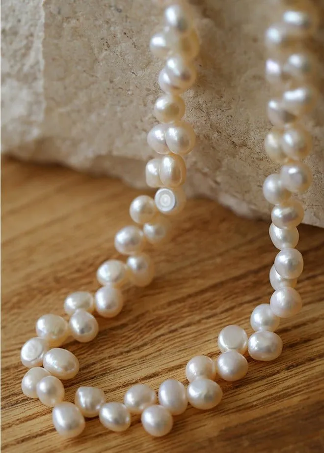 Irregular Natural Pearl Choker Necklace