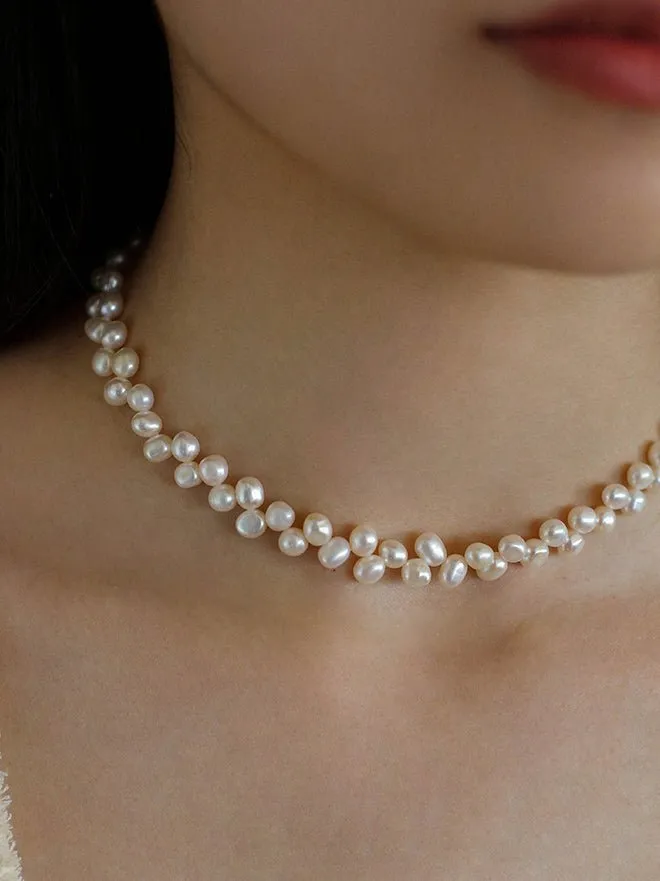 Irregular Natural Pearl Choker Necklace