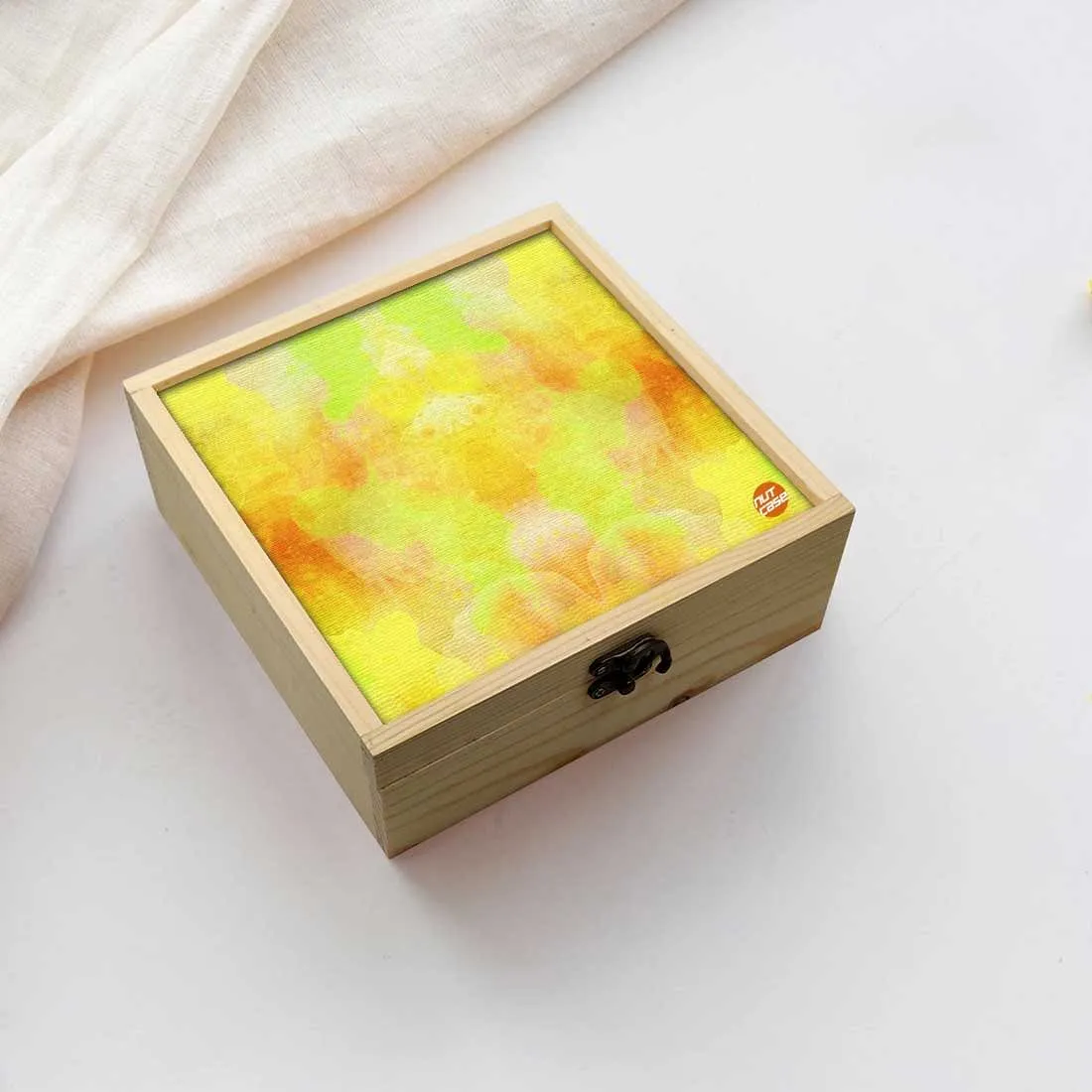 Jewellery Box Makepup Organizer -  Yellow Watercolor