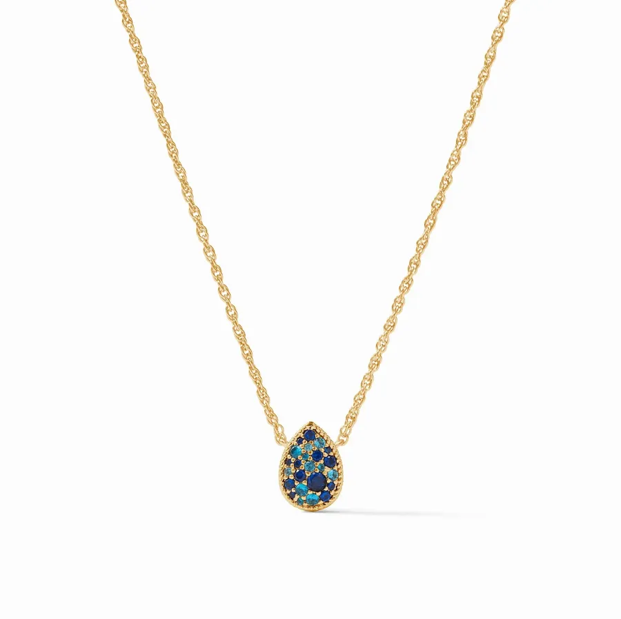 Julie Vos Luna Teardrop Delicate Ombre Blue Necklace