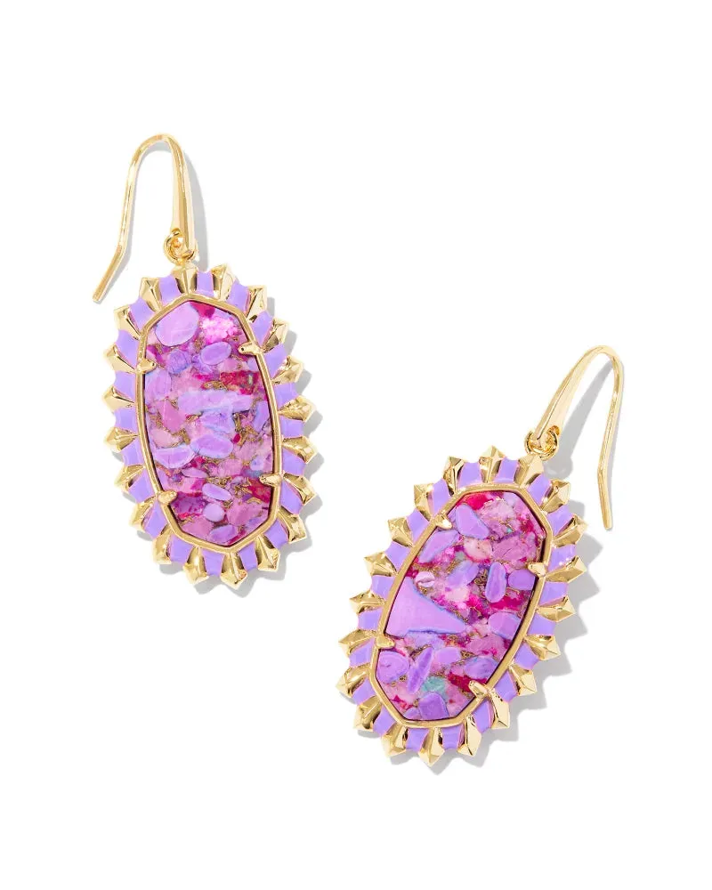 Kendra Scott Dani Color Burst Violet Frame Drop Earrings