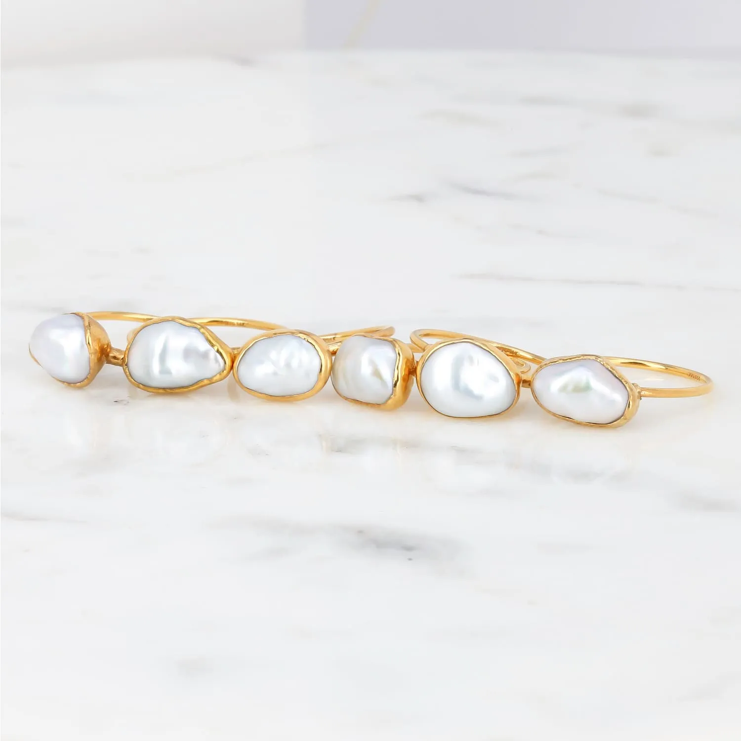 Large Raw Pearl Ring