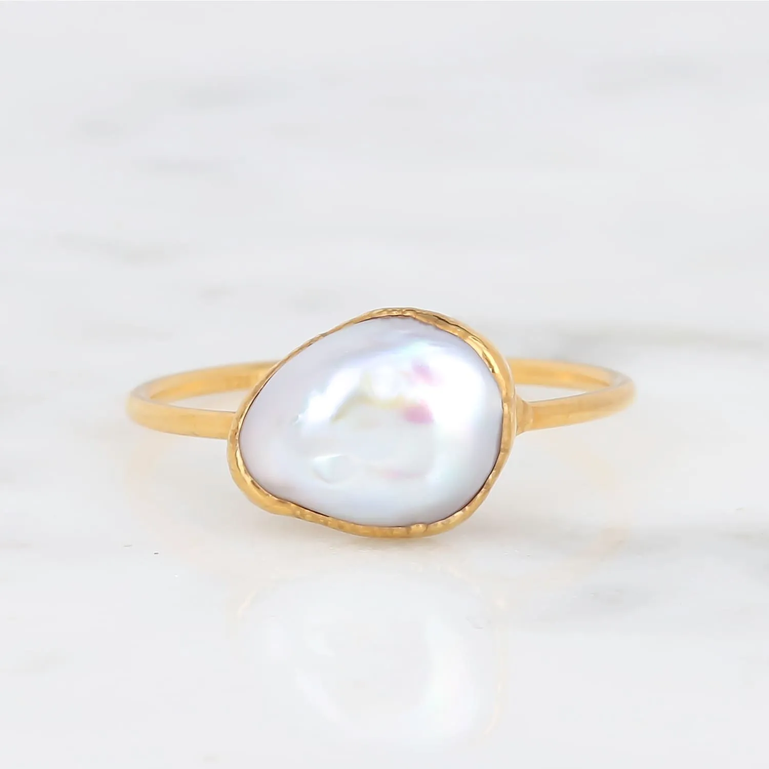 Large Raw Pearl Ring