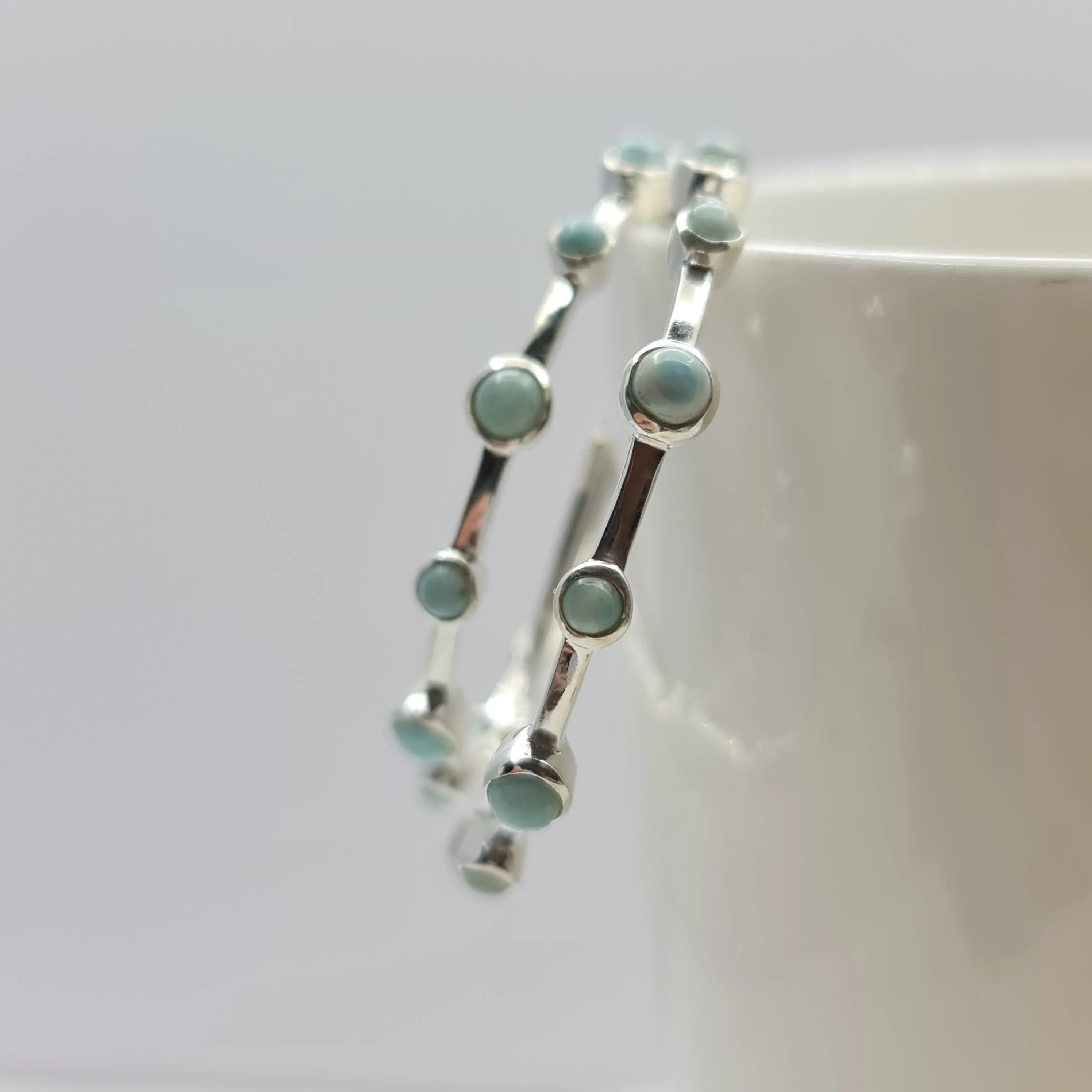 Larimar hoop earrings large 40mm