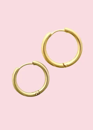 Linny Co. - 14mm Scarlett Gold Huggie Hoop Earrings