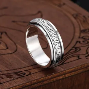 Men's Good Luck Spinner Ring in S925 Silver