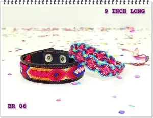 Mexican Friendship Bracelet Set in Red & Blue