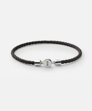 Miansai Nexus Sterling Silver Leather Bracelet in Brown