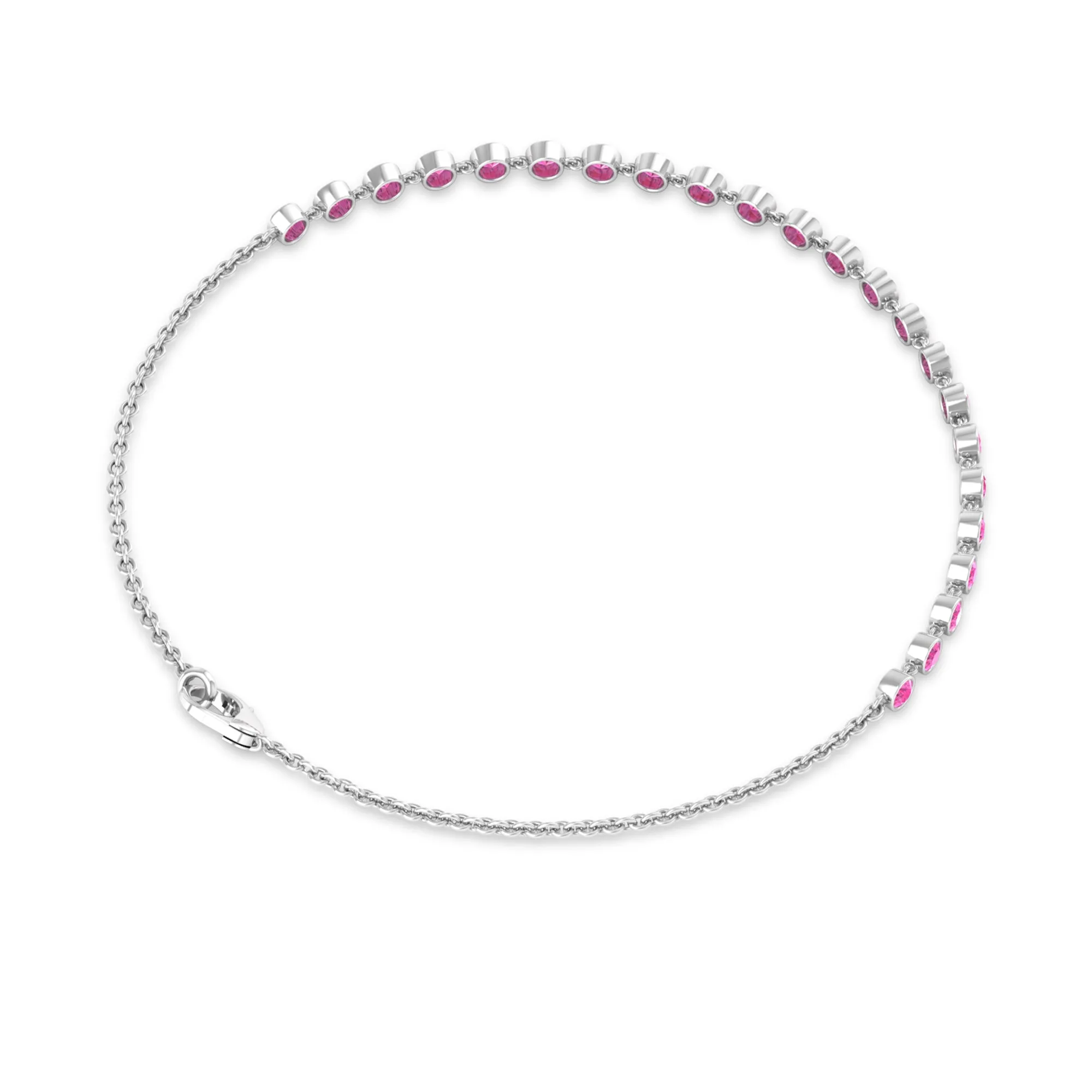 Minimal Pink Sapphire Chain Bracelet