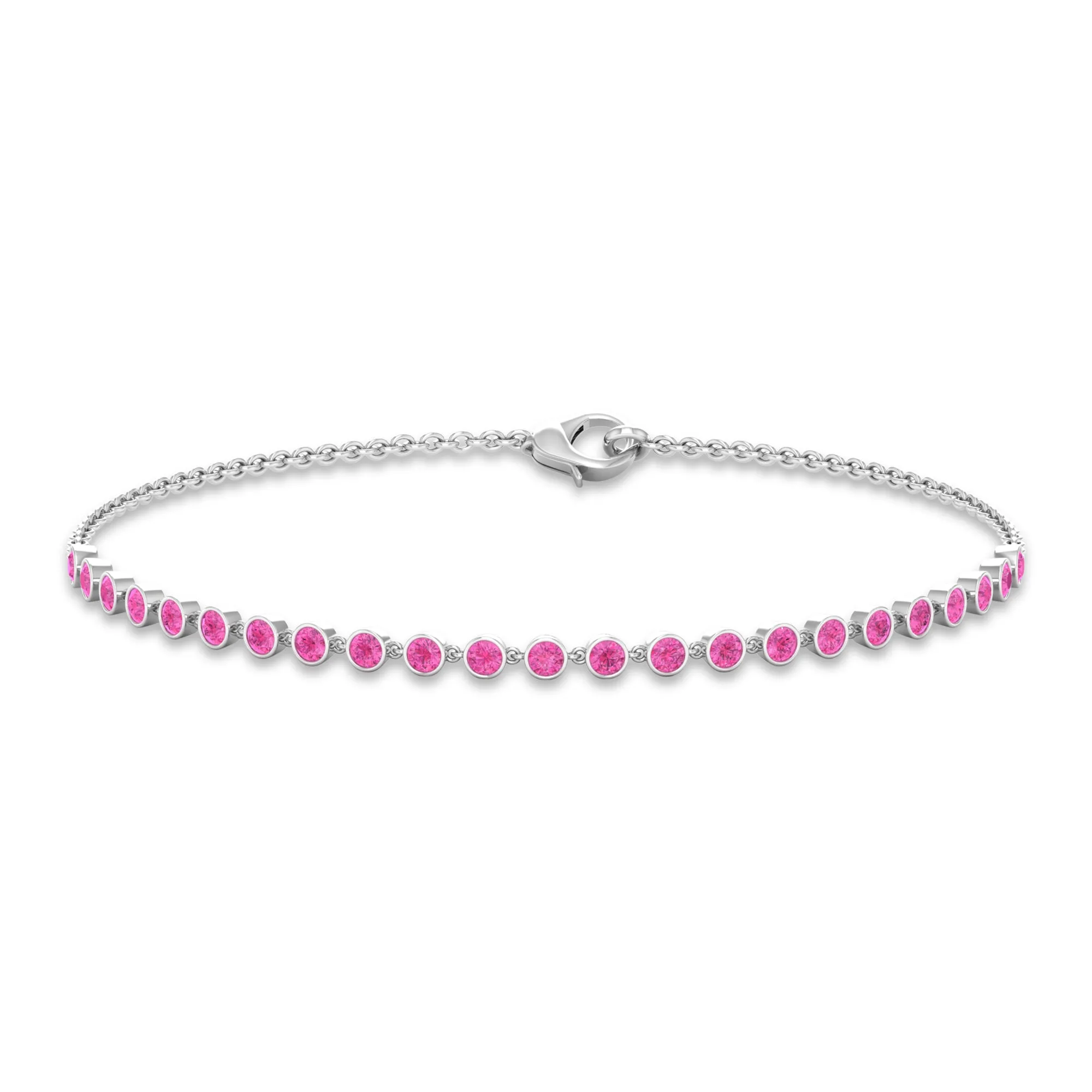 Minimal Pink Sapphire Chain Bracelet