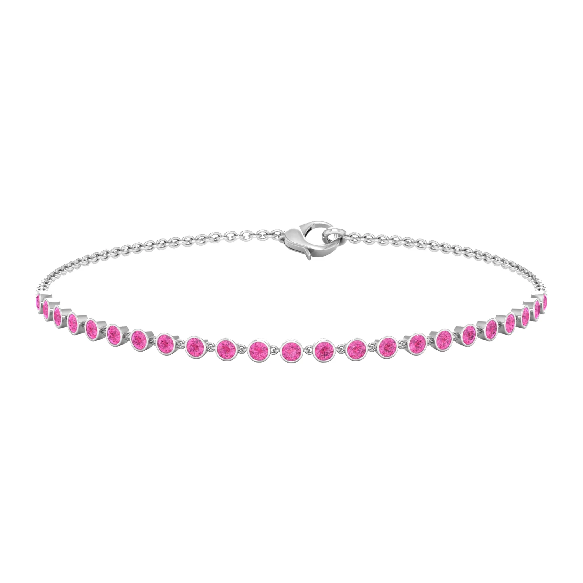 Minimal Pink Sapphire Chain Bracelet