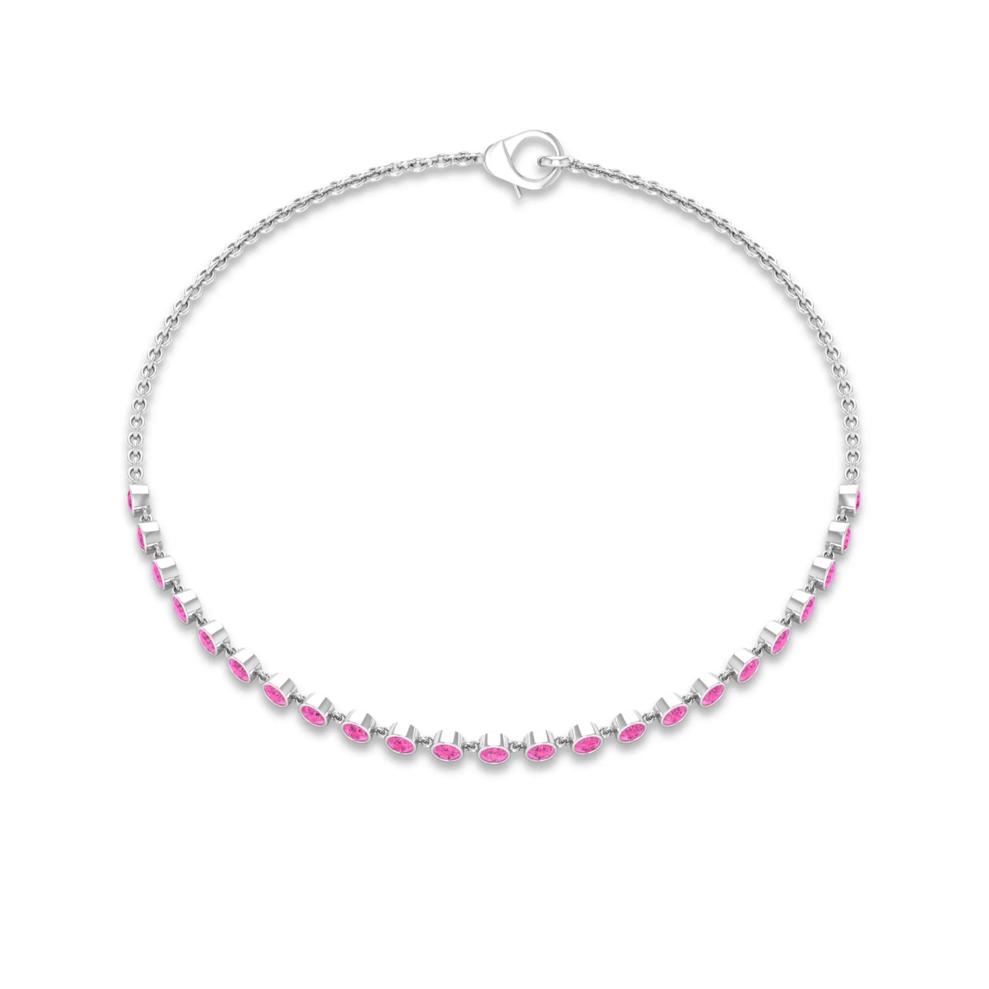 Minimal Pink Sapphire Chain Bracelet