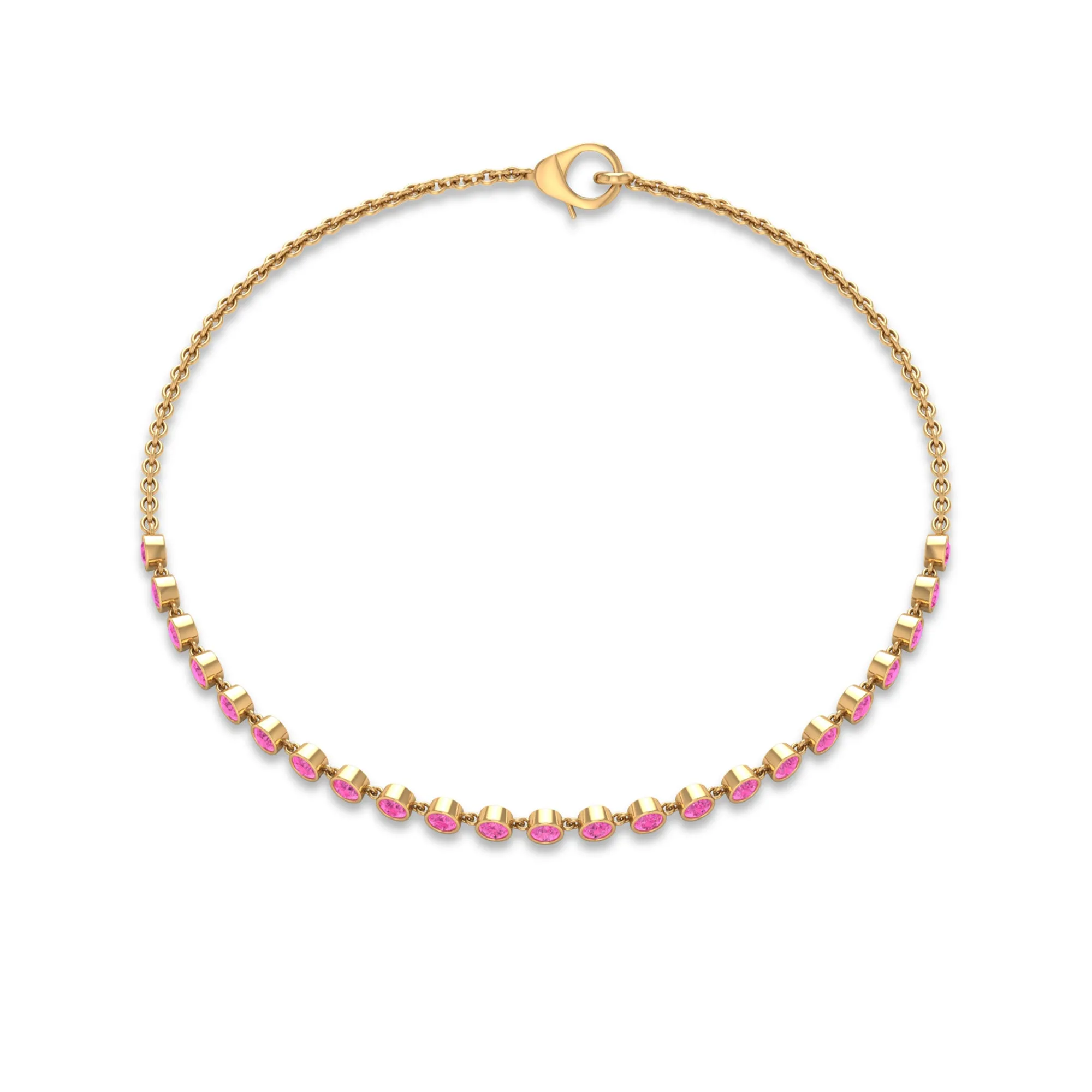 Minimal Pink Sapphire Chain Bracelet