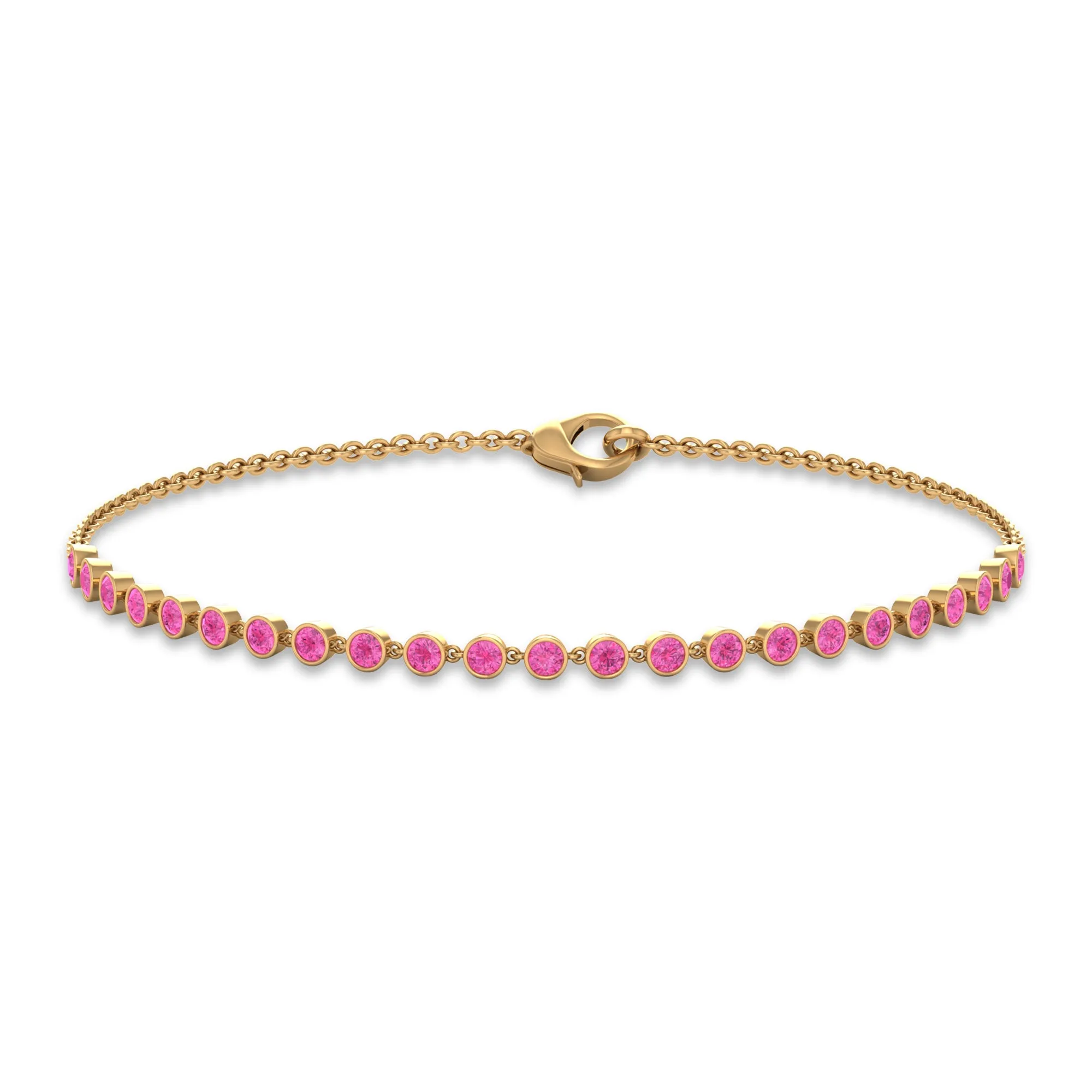 Minimal Pink Sapphire Chain Bracelet