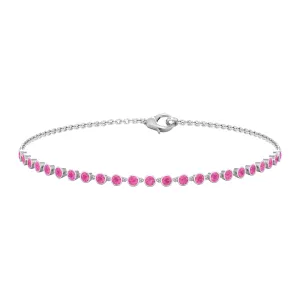 Minimal Pink Sapphire Chain Bracelet