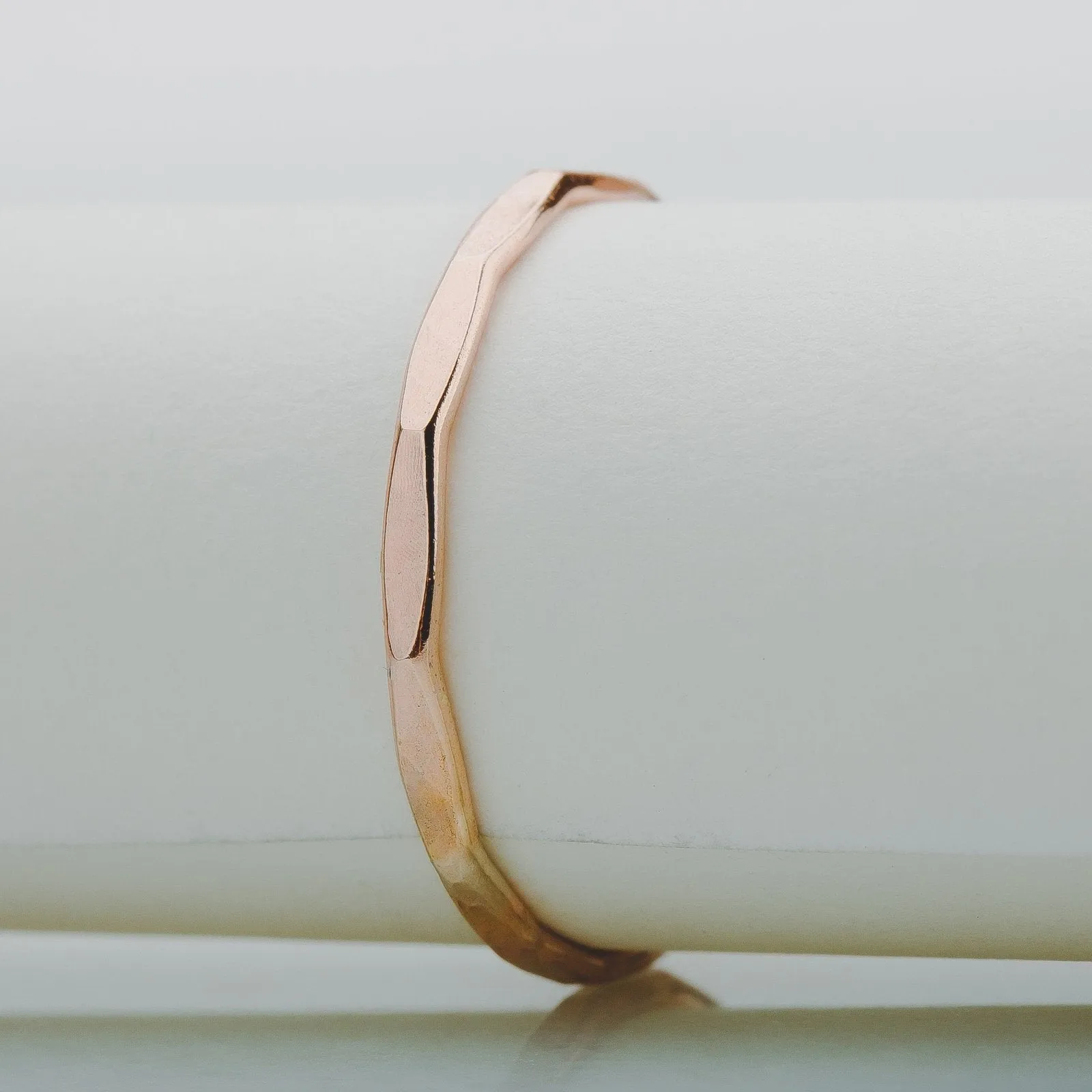 Mirror Hammered Stacking Ring