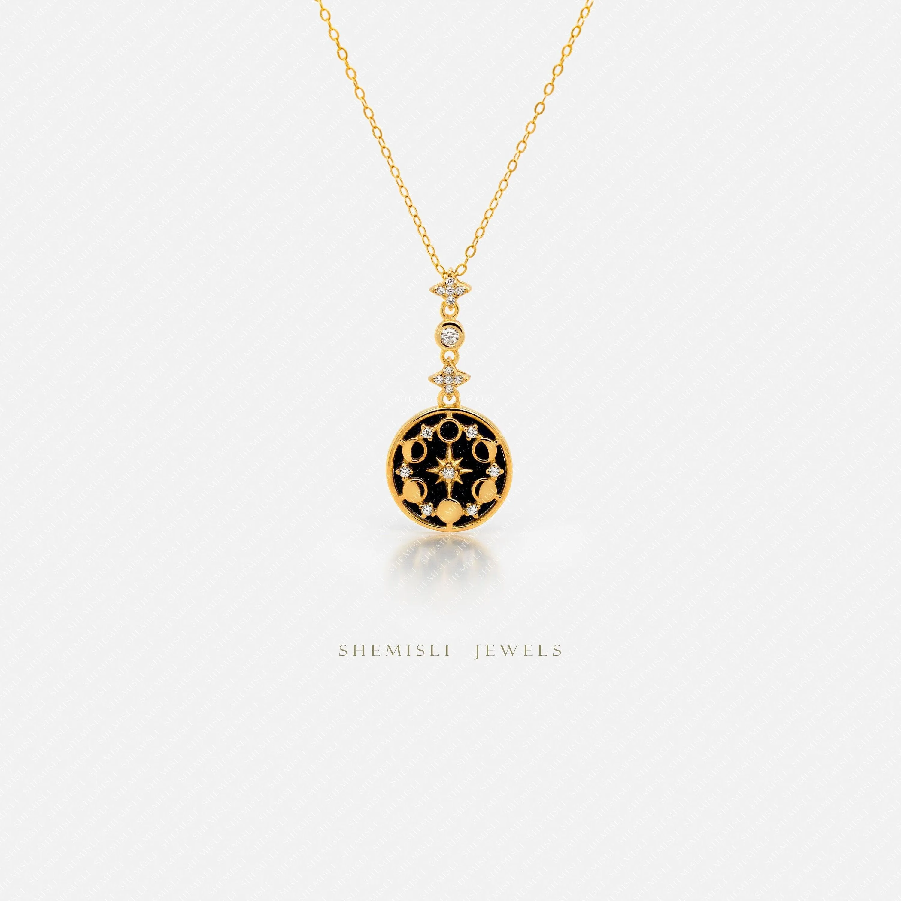 Moon Phase Necklace, Silver or Gold Plated SHEMISLI - SN039