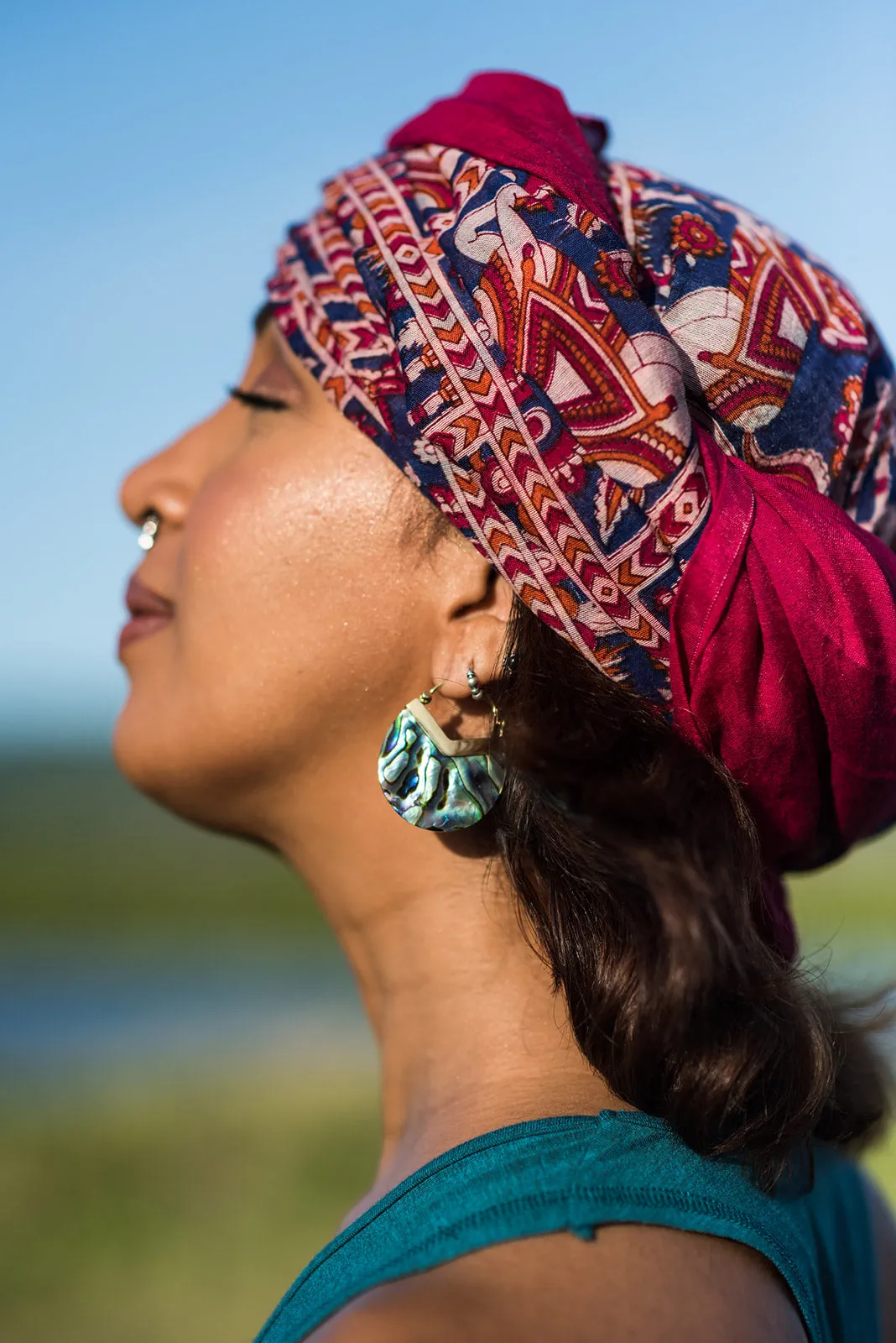 Moonshine Paua Shell and Brass Earrings