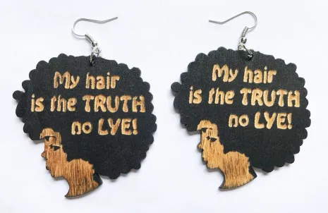 My Hair Is The Truth No Lye Earrings | Natural hair earrings | Afrocentric | jewelry | accessories