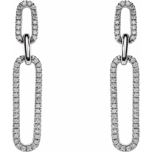 Natural Diamond Link Earrings