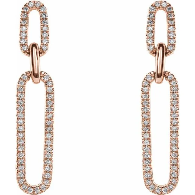 Natural Diamond Link Earrings