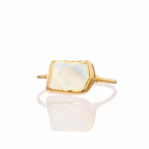 New Rainbow Raw Moonstone Ring