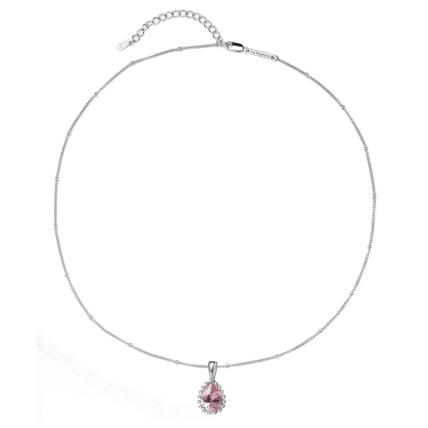 October Tourmaline Birthstone Necklace Sterling Silver