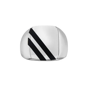 OFFSET BARS BLACK ONYX SQUARE SIGNET RING