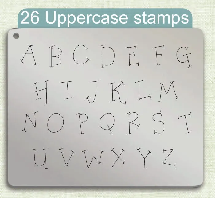 Organic Fridays Metal Stamps, complete Alphabet.